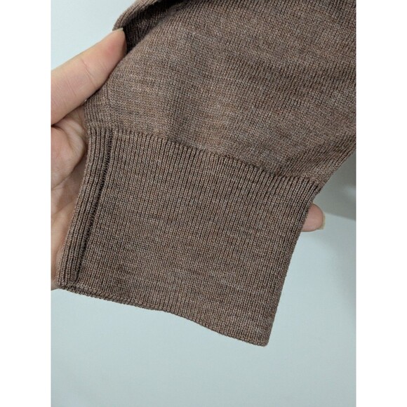 J.Crew Merino Wool Sweater Mens Sz L Brown V-Neck Classic Preppy Office EUC - Picture 4 of 7